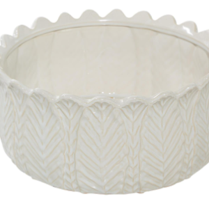 Maceta Leaf Baja, Beige, 10"
