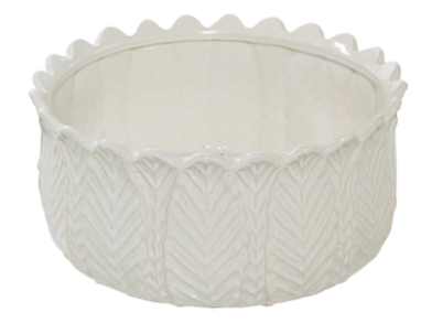 Maceta Leaf Baja, Beige, 10"