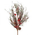 Spray de mini bayas rojas con pinos 29"