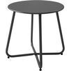 mesa auxiliar de metal redonda negra para exterior 17.7"
