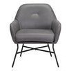 Sillon de acento hans vinilo gris patas metalicas 24.8 x26.8 x 29.9"