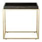 Mesa lateral jahre cuadrada estructura metalica con top de madera 22 x 16 x 20.5"