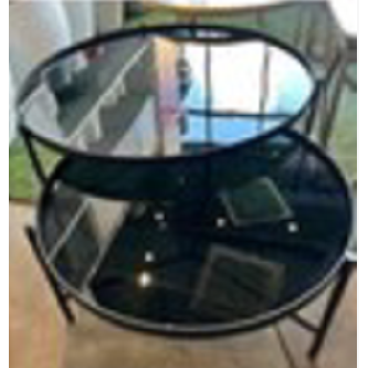 Mesa de metal con top de vidrio 24"