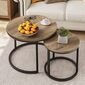 Set de 2 mesas de centro top de madera estructura 24 x 24 x 18"