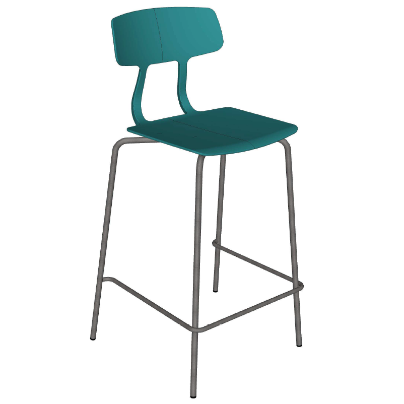 Barstool Acabado Peltre Color Azul Aqua