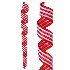 Adorno colgante remolino caramelo rojo blanco 12"