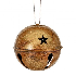 Esfera campana dorada vintage con brillantina 3.5"