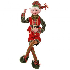 Duende hombre 30" terciopelo medias rayadas rojas y verde