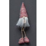 Gnomos colgante con barba y botas color rojo de 9"