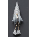 Gnomos colgante con barba y botas color gris de 9"