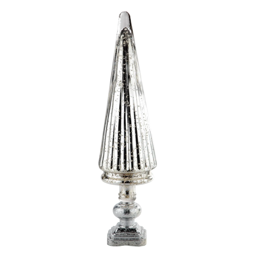 Arbol de navidad decorativo dorado 8" base alta