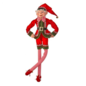 Elfo traje rojo medias a rallas flexible 30"