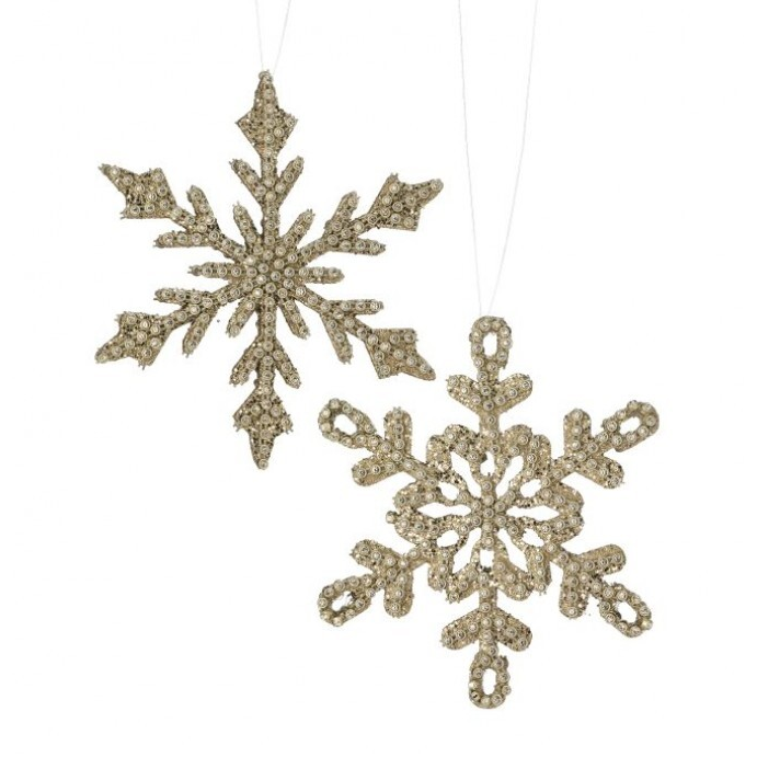 Adorno colgante copo de nieve 6"