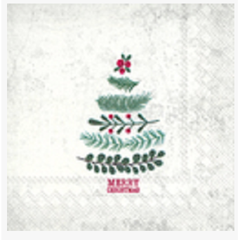 Servilletas arbol de navidad fondo gris 20 unidades