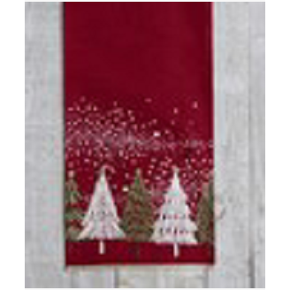 Corredor rojo de arbol de navidad verde y blanco