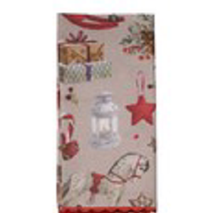 Set de 4 servilletas regalos navideños rojo