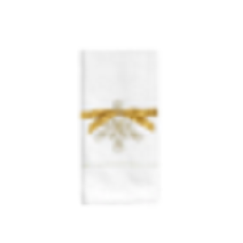 Set de 4 servilletas blancas copo de nieve dorado
