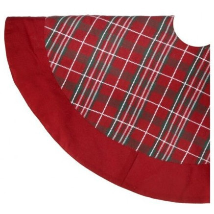 Falda para árbol a cuadros rojo/verde