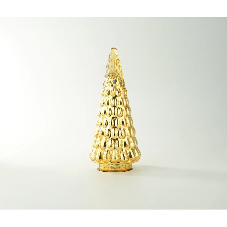 Adorno de arbol navideño en tono dorado 10"