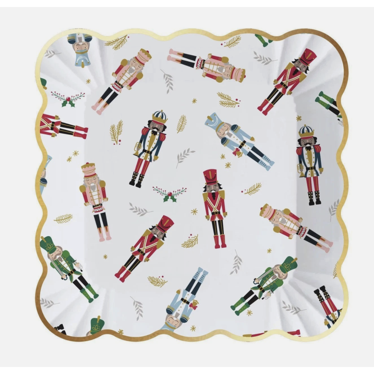 Plato Desechable Confetti Tree L 8 uni.