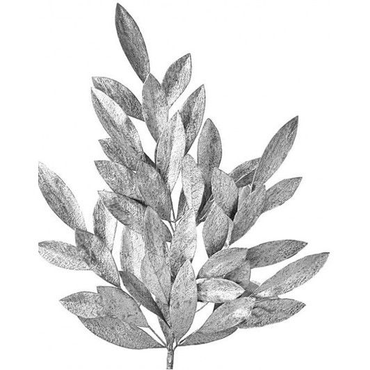 Adorno Navideño Spray Hojas, Plateado