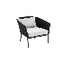 Sillon individual flores en aluminio color negro con asiento gris