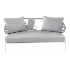Sillon de dos personas rysa en aluminio blanco y asientos en color gris claro