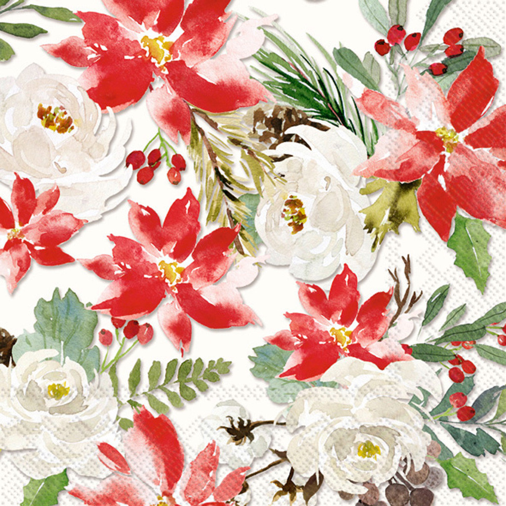 Servilletas de papel 5×5″ en diseño de flores 20 unidades