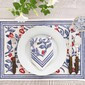 Set de 4 Individuales de flores rojas y azul 13 x 19"