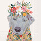 Servilletas de papel de 5 x 5″ perro con flores 20u