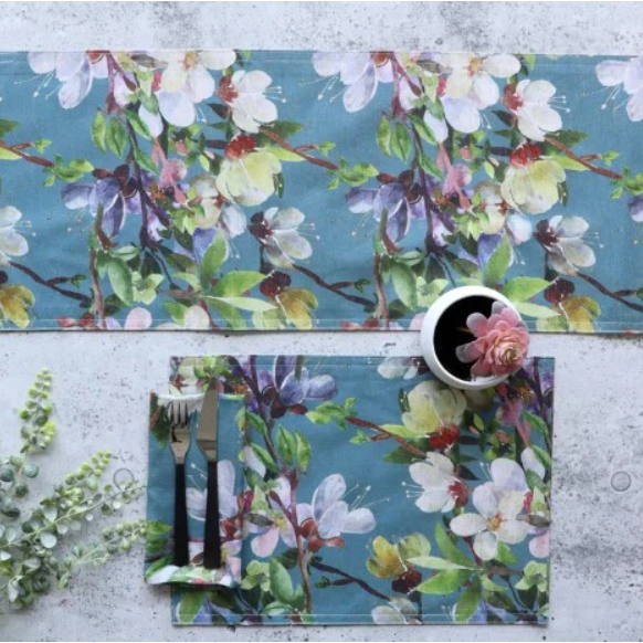 Manteleria Magnolia Azul 60 x 120