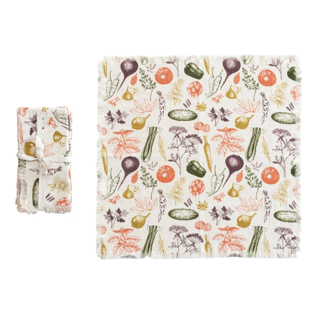 Set de 4 Servilletas de Tela  Diseño Vegetales