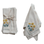 Set de 4 Servilletas de Tela Bordado de Flor