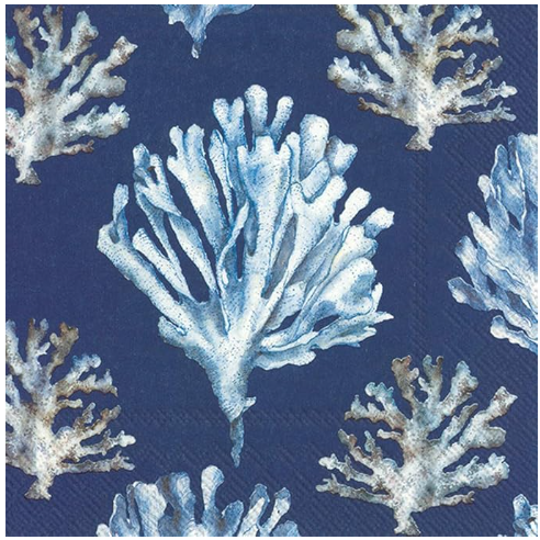 Servilleta Cktl Coral Blue, 20 uni.