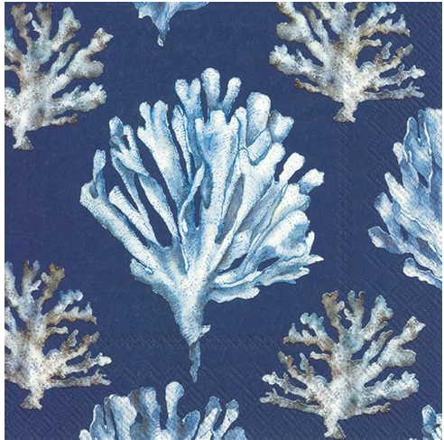 Servilleta Cktl Coral Blue, 20 uni.