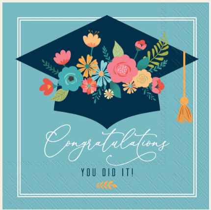 Servilleta Floral Grad Cap, 20 uni.