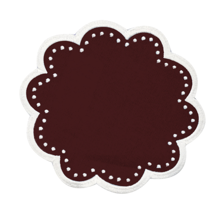 Set de 4 Portavasos de Lino Burgundy