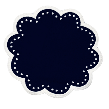 Set de 4 Portavasos de Lino Navy Blue