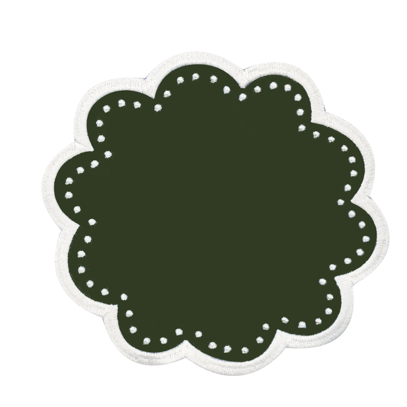 Set de 4 Portavasos de Lino Olive Green