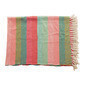 Throw algodon de 60 x 50" en coral, rosa y verde a rayas