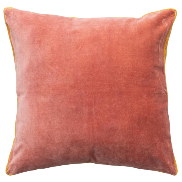 Cojin de Terciopelo Borde en Contraste