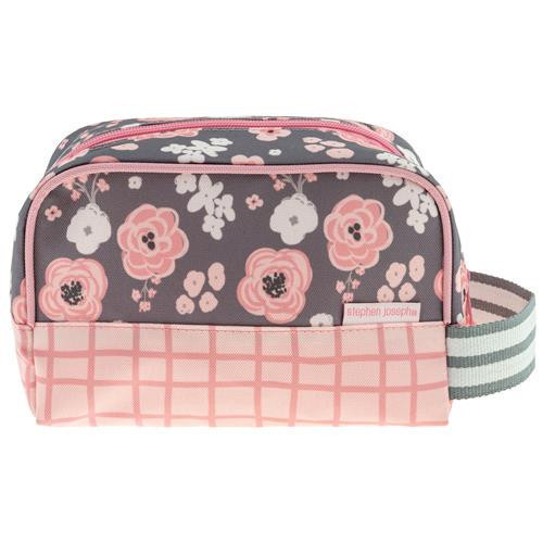 Bolsa para viaje diseño flores color gris
