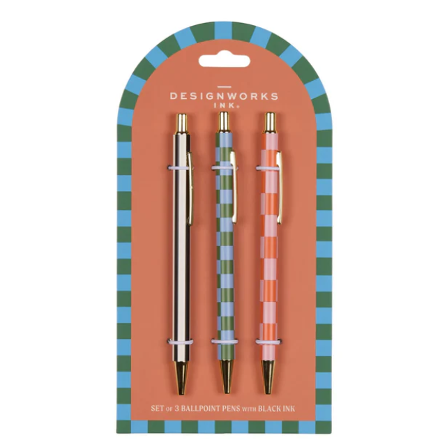 Set de 3 Lapiceros – Stripes & Checks