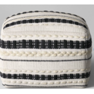 Pouffes de algondo cuadrado 18x18 color crema con ralla negra