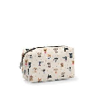 Cosmetiquera cuadrada pequeña de zipper diseño de perritos sobre fondo blanco