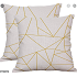 Cojin 18x18 pulgadas diseño geometrico color crema y amarillo