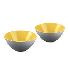 Set de 2 bowl color amarillo por dentro y gris por fuera