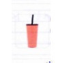Vaso clasico con pajilla anaranjado grapefruit 16 oz