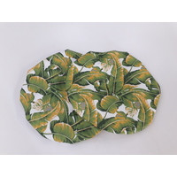 Set de 2 forro de  tela  para bases de madera diseno palmas