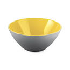 Bowl color amarillo por dentro y gris por fuera 25”